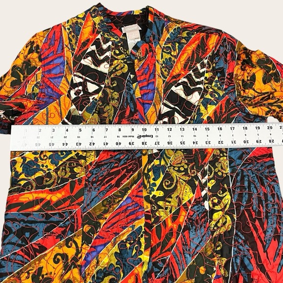 Chico's Women's Heritage Quilted Reversible Jacket Blazer Multicolor Size L - Picture 5 of 9